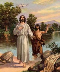 Jesus' baptism and anointing by the Holy Spirit