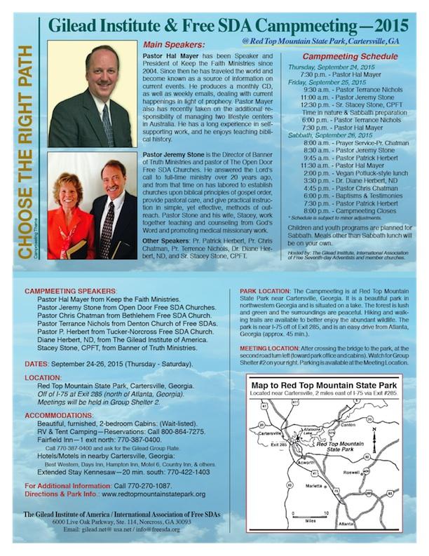 Campmeeting, Sept. 24-26, 2015